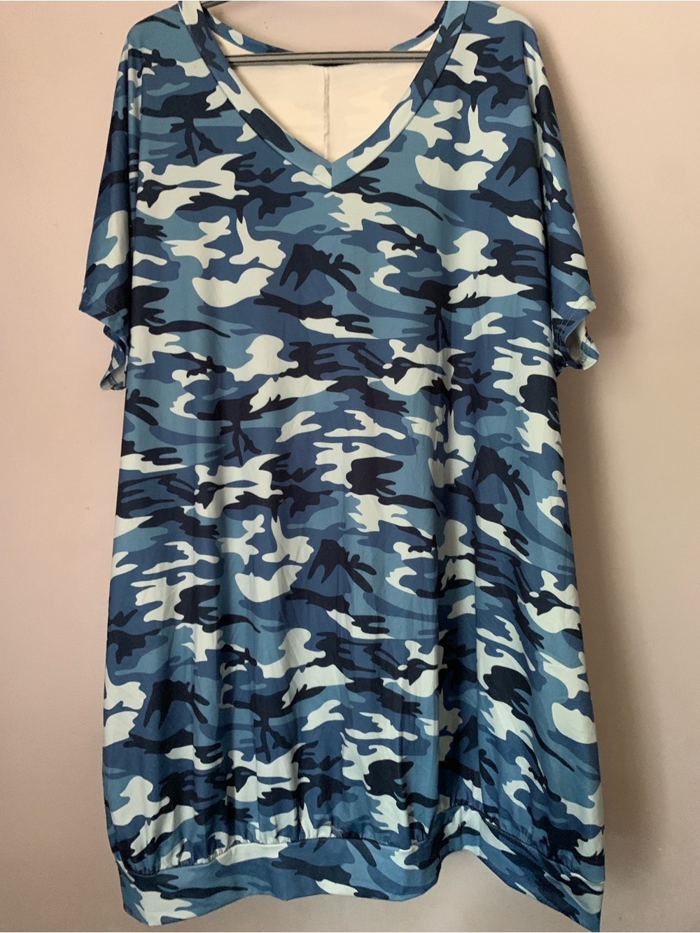 Blue Camo Shirt Dress 3xl